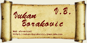 Vukan Boraković vizit kartica